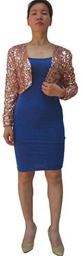 Whitewed Sequin Shrug Jacket Bolero Costumes Dress up Evening Gown Ball Gown Dreses Jeans Rose Gold