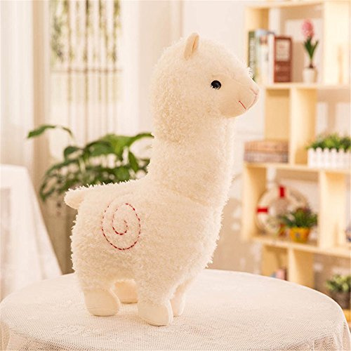 Zinsale® Niedlich Alpaka Plüschtier Puppe Schaf Plüsch Kissen Stofftiere (Weiß, 35cm)