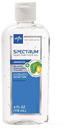 Medline Spectrum Advanced Gel Hand Sanitizer with Aloe & Vitamin E, 4 oz - Premium Antibacterial Gel, Moisturizing Formula, Ideal for Hospitals & Nursing Homes, Pack of 24