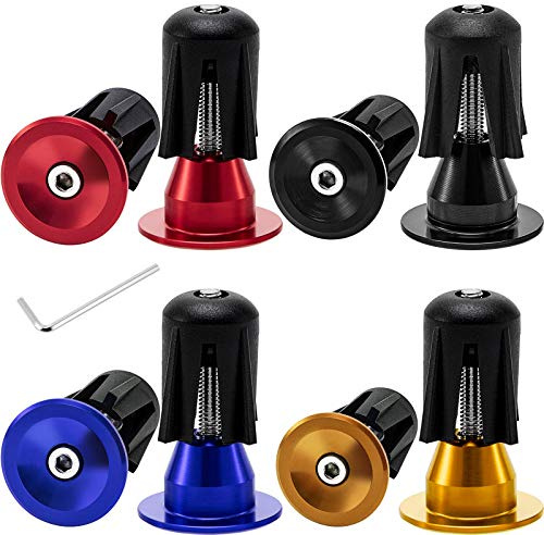 Boao 4 Pairs Bike Handlebar End Cap MTB Bar End Plugs with Installation Tool for Most Bicycles Road Mountain Bike Handlebar
