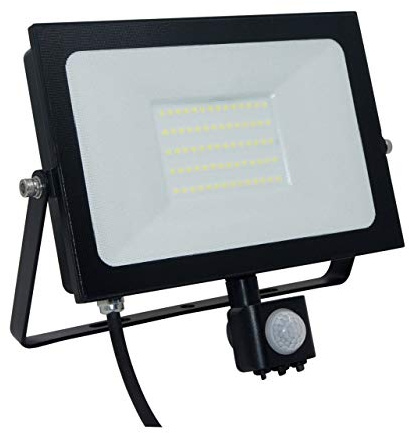 Phoebe LED Floodlight 50W Atlas-Mini PIR Sensor IP66 (200W Equivalent) 4000K Cool White Black 4000lm Floodlights Security Motion External Outdoor Auto Weatherproof Light