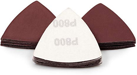 SPEEDWOX Lot de 30 feuilles de papier de verre triangulaires auto-agrippant Grain 800 80 mm pour outil oscillant multi-usage, ponceuse de détail