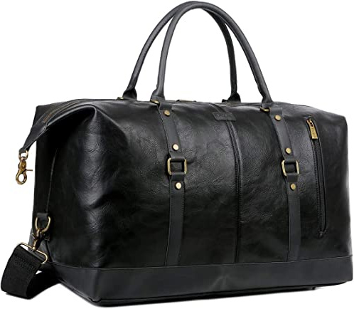 BAOSHA Överdimensionerat fuskläder duffel tygväska handbagage över natten weekendväska resefodral för män och kvinnor HB-14, Svart, X-Large