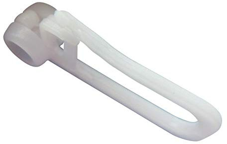 rewagi Gardinenröllchen Rollringe mit Langer Haken 33mm - Rolle Ø 8mm – weiß - 25, 50, 100, 200, 500, 1000 Stück (50 Stück)