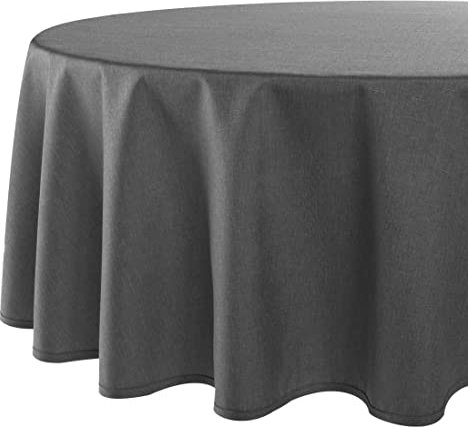 Tischdecke Wien Home, Moderne Tischwäsche mit Fleckschutz für das ganze Jahr, anthrazit, 140x180 cm oval
