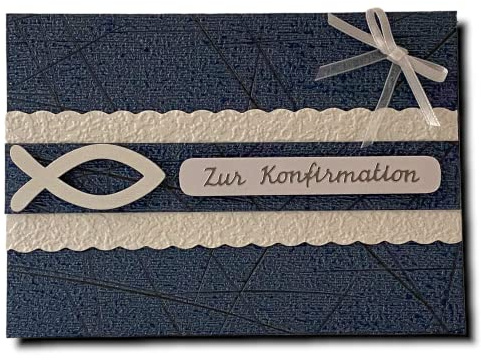 Konfirmationskarte Jeans-Fisch