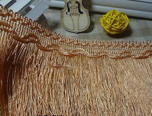 Quasten Fransenbesatz Vorhänge Fransen Quaste Europeann Vorhänge mit Fransen für Handwerk Schmuck DIY Home Gardinenband Gold-17 orange rot