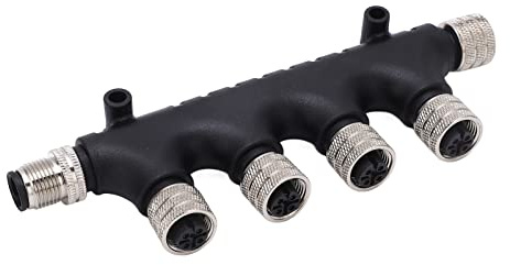 Tbest NMEA 2000 MultiPort T-Stecker, NMEA 2000 4-Port MultiPort T-Stecker 5 Pin Backbone Drop Kabel 4 Port MultiPort T-Abschluss für Lowrance Netzwerke