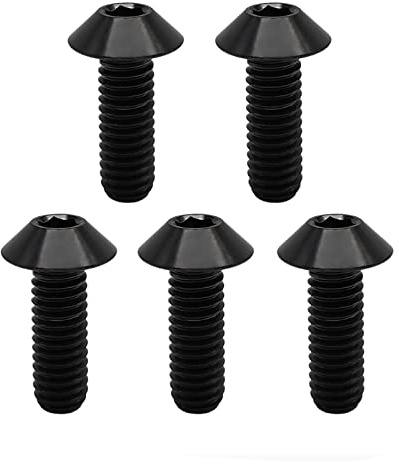 RISON Titanium Bolzen M5x0.8x10mm Titan Kuppelkopf Kopfbolzen Innensechskant Bolzen Schwarz Titanschrauben Sockel Kopf Schraube für Fahrrad Motorrad, 5 Stück