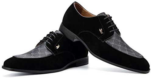 JITAI Zapatos Oxford Hombre Vestir Verano Traje, Negro-07, 45 EU (12 UK)