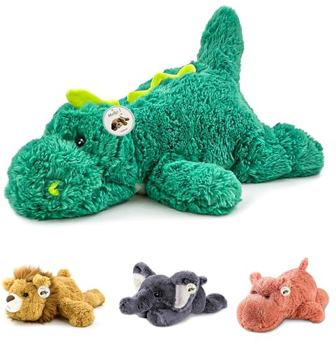 YOUBLEK 16 | 2 Pounds Green Dinosaur Weighted Stuffed Animals,Sensory Comfort Plush Throw Pillow Toy,Kawaii Plushies Hugging Toy Gifts for Kids & Adults (Dinosaur, 16 inch 2 Pounds)