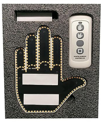 Lumière à geste du doigt moyen avec télécommande, lampe amusante pour voiture, autocollant pour panneau lumineux universel, gadgets pour fenêtre et signaux