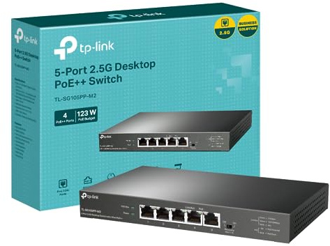 TP-Link TL-SG105PP-M2 switch Gigabit Ethernet non gestito (10/100/1000) Power over Ethernet (PoE) Nero