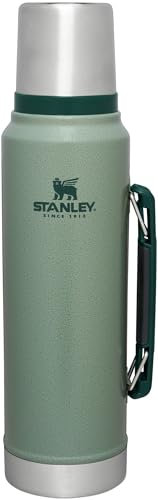 Stanley Classic Vacuum Insulated Wide Mouth Bottle - Hammertone Green - BPA-Free 18/8 Stainless Steel Thermos for Cold & Hot Beverages - 1.1 QT