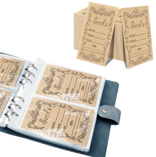 100 Samen-Aufbewahrung Umschläge, Selbstklebende Organizer für Garten, Aufbewahrungsbox, Sammelbinder und Organisation, Ideale Spar-Pakete (Blau)