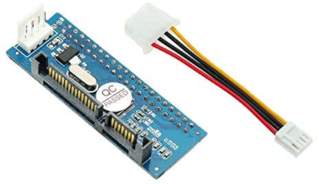 SATA IDE Adapter 40 Pin IDE to SATA Connector 3.5 HDD IDE/PATA Hard Disk Adapter Converter with 7Pin-SATA Data Cable