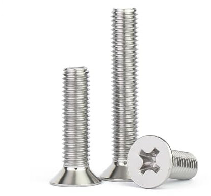 400stk M2.5×8mm 304 Edelstahl Kreuz Flachkopfschrauben, Phillips Senkkopfschrauben