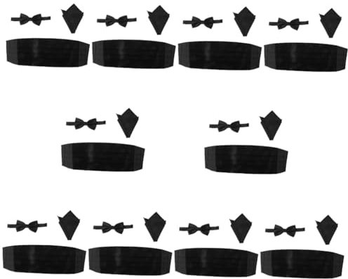 PACKOVE 30stücke Herren Satin Kummerbund Mit Fliege Und Einstecktuch Teiliges Für Formelle Anlässe Verstellbar Und Elegant Für Hochzeiten Und Anzüge Schwarz