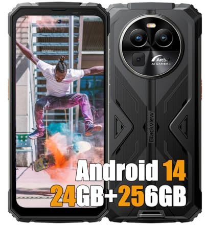Blackview BV9300Pro 24GB+256GB Outdoor Smartphone ohne Vertrag 2025, MTK G99, 6,7 FHD+ 2.4K Doppel Bildschirm, 64MP+32MP, Android 13, 15080mAh, 4G LTE Outdoor Handy Wasserdicht IP68, NFC, GPS, Grün