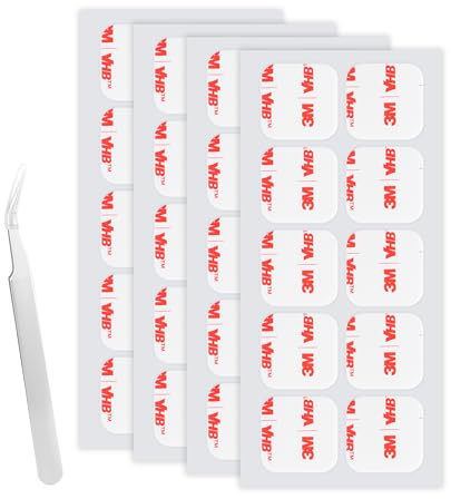 3M Cinta de Doble Cara 25 mm x 25 mm 40 Unidades Blanca | 0,6 mm de Grosor, Adhesiva de Montaje Cuadrada, para Decoración de Coches Casas Oficinas y Logotipos