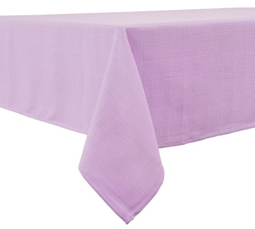 BALCONY & FALCON Rectangle Tablecloth Wrinkle Resistant and Water Proof Table cloth Decorative Linen Fabric Tablecloths for Dining Parties Kitchen Wedding and Outdoor Use (Lavender, 140x180 cm)