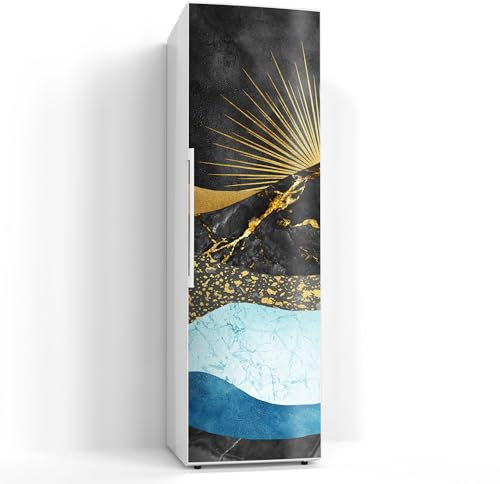 DEQORI Magnetfolie für Kühlschrank 60x200 cm | Motiv Goldener Mondzauber | dekorative Magnetmatte Gefrierschrank Schutz | Magnet Deko-Folie selbstklebend, magnetisch & wasserabweisend