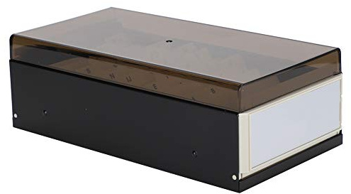 TOPINCN Schwarzer Visitenkartenhalter mit Großer Kapazität, 600 Karten Kapazität, Visitenkarten-Aufbewahrungsbox, Organizer-Etui für das Büro, Registerlaschen, Führungsschiene mit Deckel