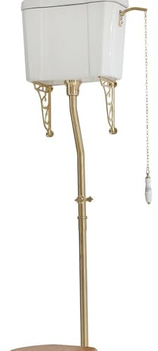 MILANO High Level Cistern Toilet WC Flush Pipe Kit Brushed Brass