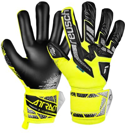 Reusch Torwarthandschuhe Erwachsene | starker Grip, robust & atmungsaktiv | perfekte Passform, für Training & Spiel, geeignet für Kunstrasen & Naturrasen, Größe 7,5-12, Attrakt Freegel Silver