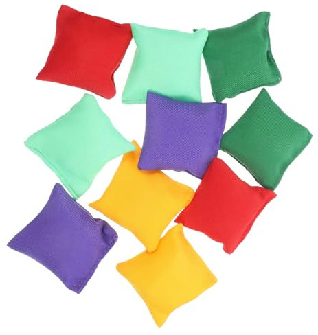 JOINPAYA Wurfsitzsäcke Für Kinder 10 Stück Nylon Kinder Spiel Sitzsäcke Zum Werfen Outdoor Familien Spiel Tragbar Farbig
