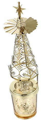 Alipis 1stück Weihnachtsbaum Kerzenhalter Rotierender Kerzenständer Für Tischdeko Goldener Adventskranz Für Festliche Anlässe Kerzen Xmas Deko Für Weihnachten