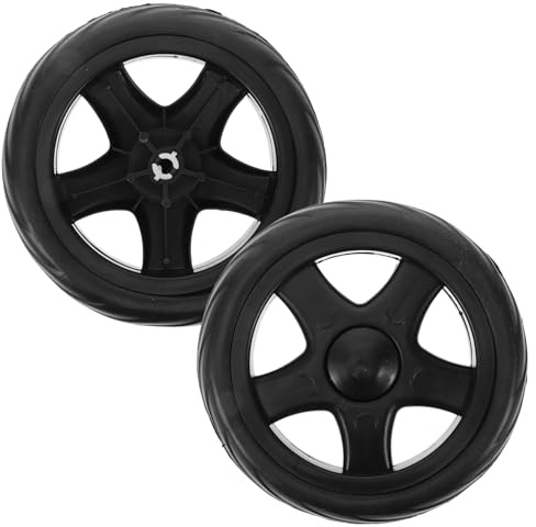 SKISUNO Laundry Cart Wheel Replacement 2Pcs Rolling Casters for Shopping Trolley Grocery Utility Push Carts 6In Durable Lightweight Accessories