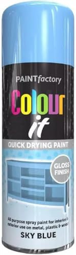 MIXEL Sky Blue Gloss Spray Paint, DIY Projects, Quick-Drying, Easy To Apply, Ideal For Crafts, Furniture, Metal, Plastic, Automotive, Suitable For Indoor And Outdoor Use, 400ml, (1 Pcs)