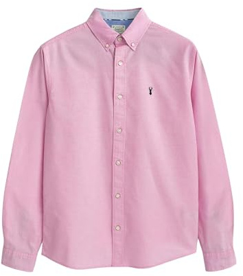 NEXT Uomini Camicia Oxford a Maniche Lunghe Rosa M