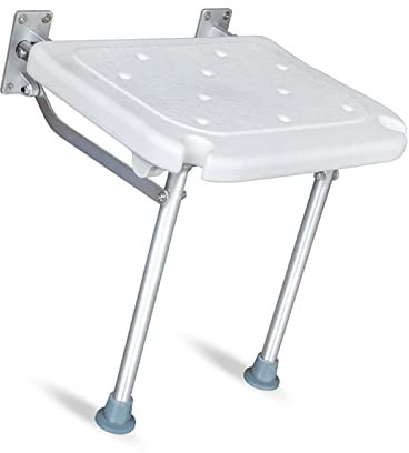 Panchina Doccia Pieghevole, Sedile da Bagno Montato a Parete con Piedi Non Slittati, Fori di Drenaggio, Slot per Anziani, Anziani, Anziani, Disabili
