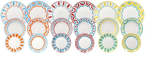 Tognana Vietri, Servizio piatti 18 pezzi per 6 persone, porcellana, multicolor