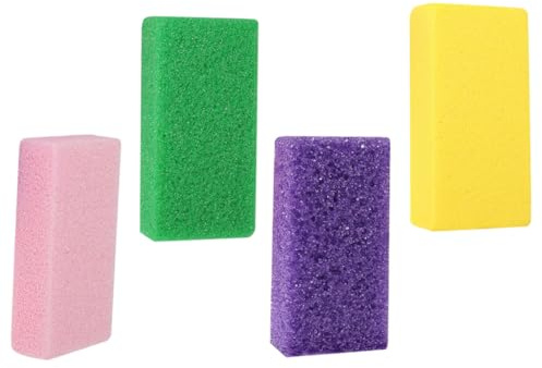 VICASKY 4 Stück Fußraspel aus Pu für Pediküre Fußpflege Feile mit Grober und Feiner Körnung Waschbar und Ergonomisch für Sanftes Fußhautpeeling Zuhause Zufällige Farbe