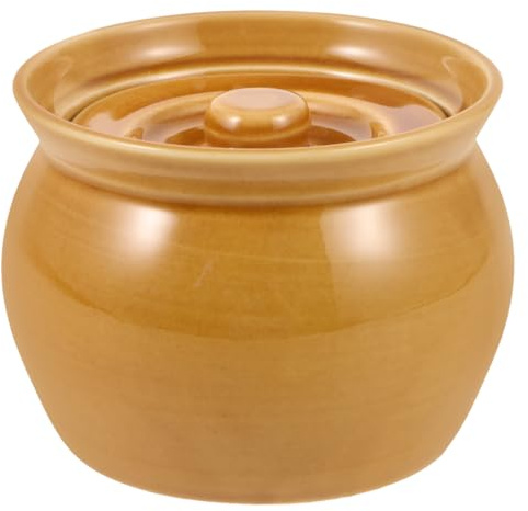 GLEAVI Keramik mit Deckel Dampf Suppentopf 1L Küche Zuhause Vielseitig Einsetzbar Design Wärmespeichernd
