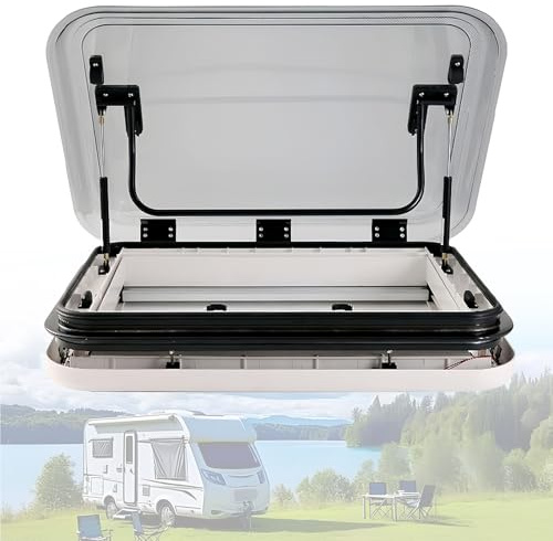 ZHJOPP RV Skylight Lighting, RV Roof Vent Window with LED Light, Camper RV Window Skylight Blinds, RV Roof Vent Covers, Trailer RV Caravan RV Accessories ()