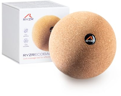 RYZR ECOBALL – Kork Faszienball Ø 8 cm | Naturkork aus Portugal | Triggerpunkt-Ball für Rücken, Fußsohle, Nacken & Beine | Nachhaltige Selbstmassage für Sport, Therapie & Alltag