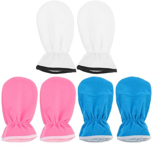 Alipis 3 Paar Paraffinwachshandschuhe Wärmende Paraffinbehandlung aus Polyester und Lint Feuchtigkeitsspendende Handpflegehandschuhe für Damen für Weiche Hände