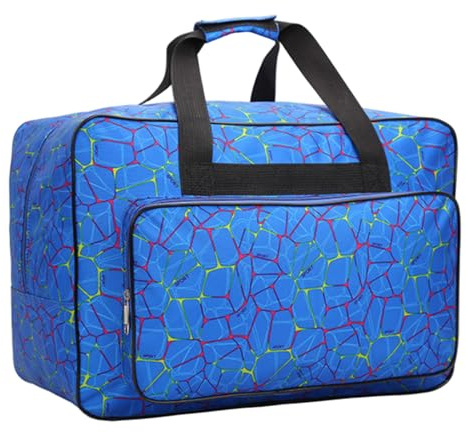 NIDONE Nähmaschinentasche, großes Fassungsvermögen, Blaue Nähmaschinentasche mit Griff, Nylon mit Reißverschluss, Mehrzweck-Tragetasche für Internat, Reisen