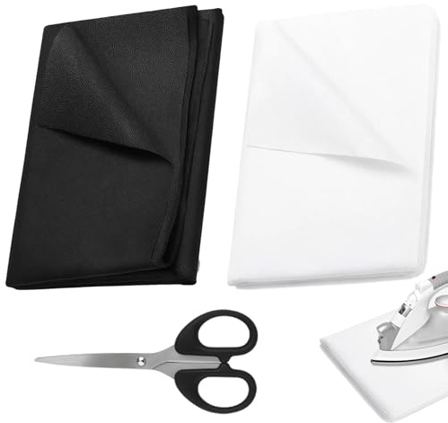 2 Stück 200x100cm Bügelvlies zum Verstärken - Vlieseline zum Aufbügeln, Stoff zum Basteln, DIY Nähprojekte - Robustes Bügelvlies für Stoffverstärkung