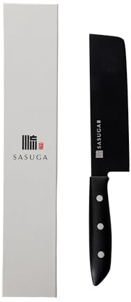 SASUGA Lightweigth Japanese Nakiri Vegetable Knife 165 mm – Made in Japan | Molybdenum-Vanadium Stainless Steel | Flat Blade for Precise Vegetable Cutting
