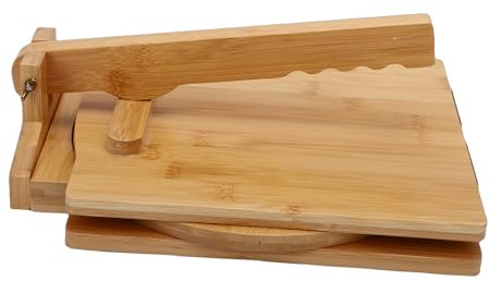 Fockety Wooden Tortilla Press, Rotatable Wood Tortilla Press Maker Wooden Dough Heavy Duty Corn Machine for Dumpling Manual Corn Sugar Pancake