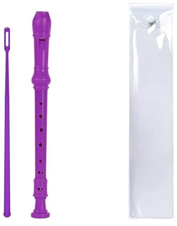 Blockflöjt 8håls Flöjtset Vertikal Nybörjare Professionell Övningsblockflöjt ABS Träblåsinstrument(Purple)