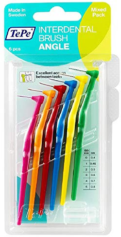 18 TePe Angle Interdentalbürsten gemischt alle Größen