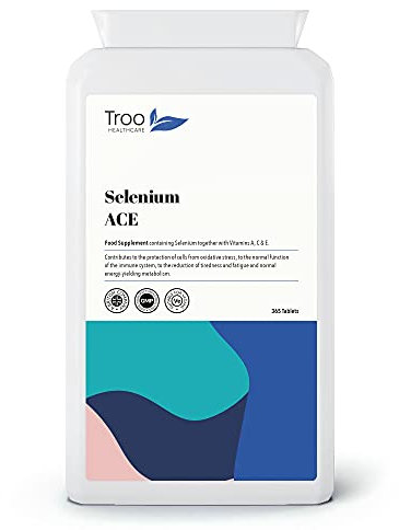 Troo Health Care Selenium ACE 365 Tablets - Daily Supplement with Vitamins A, C & E - Antioxidant Immune Support - UK Manufactured to GMP Standards