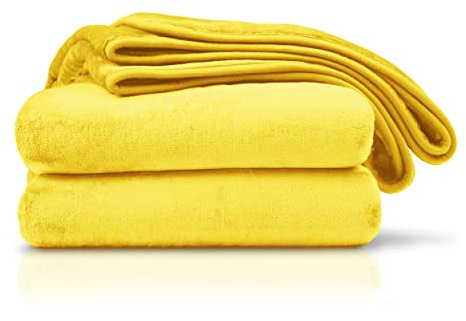 Amago - Kuscheldecke, Cashmere-Feeling, 130 x 170 cm - Gelb
