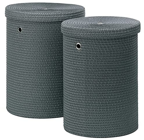Kela 22982 Wäscheboxen-Set Rimossa 2 Stücke aus Stoff in Grau, Stoff, 42 x 42 x 52 cm